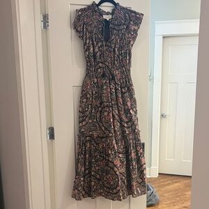 Cleobella Black and Pink Floral Maxi Dress